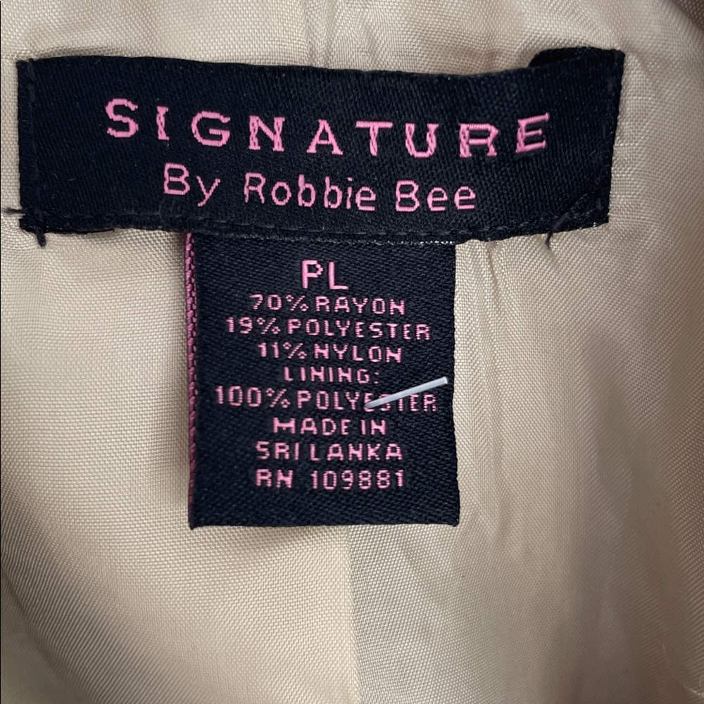 SIGNATURE by ROBBIE BEE SHIMMERY GOLD OPEN FRONT LINED BOLERO JACKET SZ PL - Picture 8 of 9